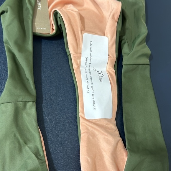 J. Crew Bikini Bottom Women's L Green Curved Waist Cheeky New BC125 7836 - Picture 7 of 13